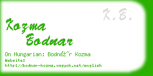 kozma bodnar business card